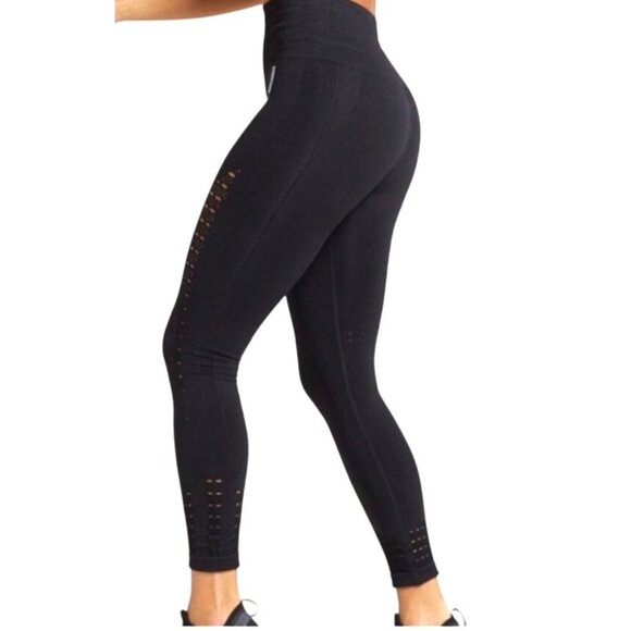 Gymshark Energy+ Seamless Black High-Waisted Stretchy Full-Length Leggings XS - Picture 12 of 12